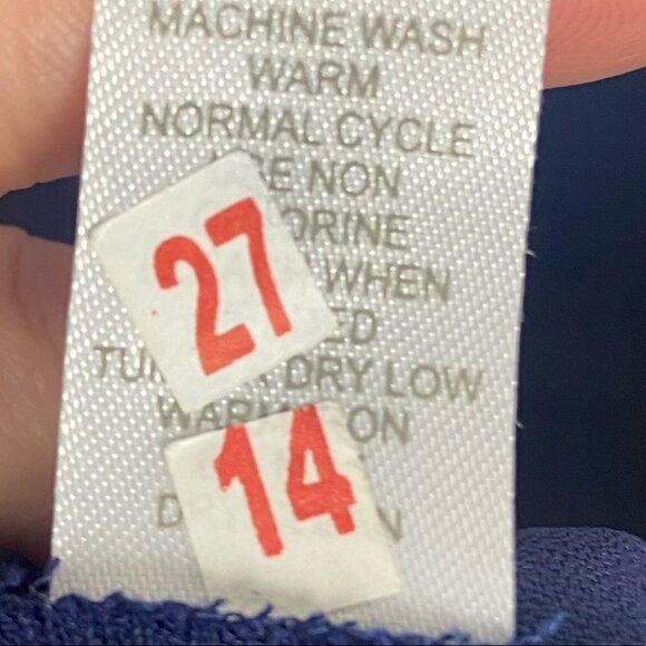 Charming Charlie Navy Blue Jumpsuit Lace Fringe Tie Waist Boho Size S Bohemian - Picture 9 of 13